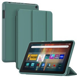 Famavala Case Cover for 8" Fire HD 8 Tablet (12th/10th Generation, 2024/2022/2020 Release), with Auto Wake/Sleep, Soft TPU Slim Cover Compatible with LG V6 /TCL A7 Wireless Charging Pads (Emerald)