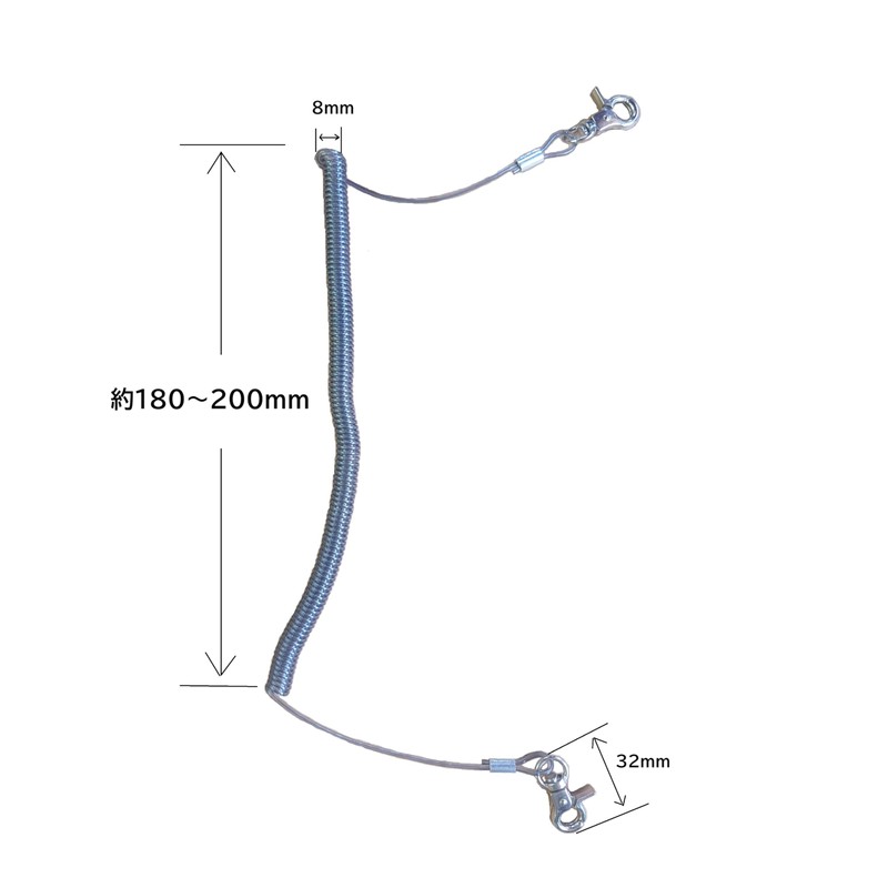Nobi Wire Slim Holder (Clear) with Hooks, Spiral Cord, Drop
