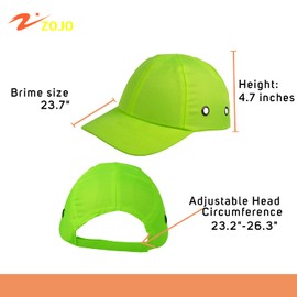 Zojo Baseball Bump Cap Hard Hat Helmet,5PCS Reflective Breathable Lightweight Safety Cap for Men and Women (5PCS-Twill Neon Yellow)