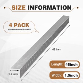Gisafai 4 Pack Wall Edge Corner Protector Aluminum Corner Guards Metal Stair Nosing Trim Aluminum Tread Plate, Copper, Stainless Steel Stair/Window Edging(1.5"x 1.5"x 48")