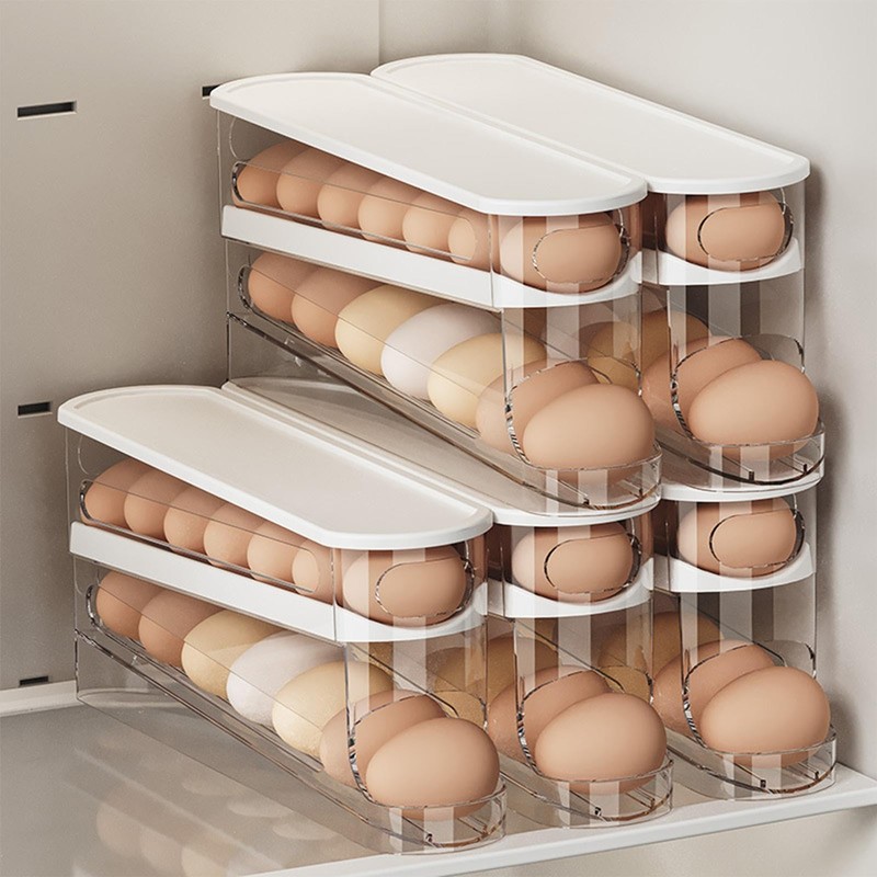 Rolling Egg Holder For Fridge,Egg Keeper For Refrigerator - Egg