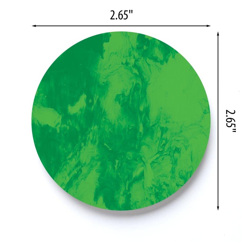 Marbled Splash Bright Lime Green 2.75 x 2.75 Ceramic Car