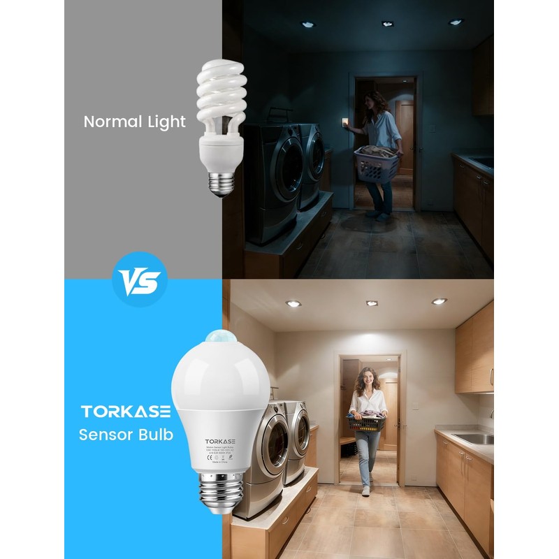 Motion Sensor Light Bulbs, 13W (100Watt Equivalent), Motion Activated Dusk