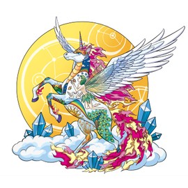 Little Fox Wooden Jigsaw Puzzles, Unique Animal Shape, Set with Wall Mounting Kits for Decoration, Best Gift for Teen and Adults (Unicorn)