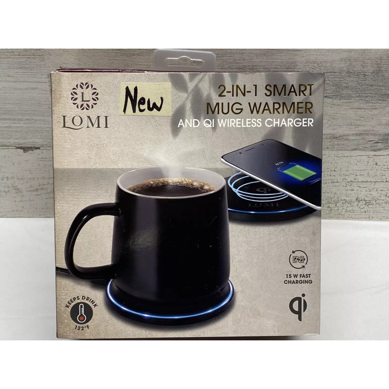 Lomi Smart Mug Warmer & Wireless Charging Pad Black