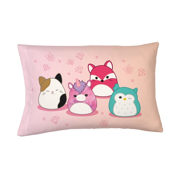 Squishmallows Bedding Silky Satin Standard Beauty Pillowcase Cover 20x30 for Hair and Skin, by Franco (NE6089)