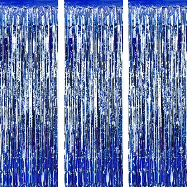 AILEXI 3 Pack 3ft*8ft Metallic Tinsel Curtains Foil Fringe Shimmer