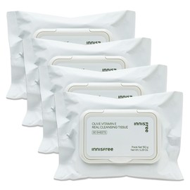 Innisfree Olive Vitamin E Real Cleansing Tissue (30 sheets x 4) / 이니스프리 올리브 비타민 E 리얼 클렌징 티슈(30매X4)