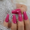 Coolnail Glossy 24pcs Dark Rose Pink Coffin False Nail Tips