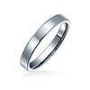 Plain Simple Thin Cigar Flat Couples Titanium Wedding Band Rings