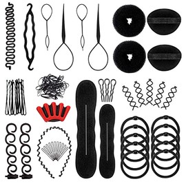 27Pcs Hair Styling Set, Hair Design Styling Tools, DIY Hair Accessories Hair Modelling Tool Kit Magic Fast Spiral Hair Braid Braiding Tool for Women a