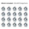 M5 Serrated Flange Hex Nuts - 5mm Steel (Pack of