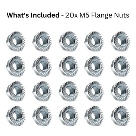 M5 Serrated Flange Hex Nuts - 5mm Steel (Pack of 20) Evelyne