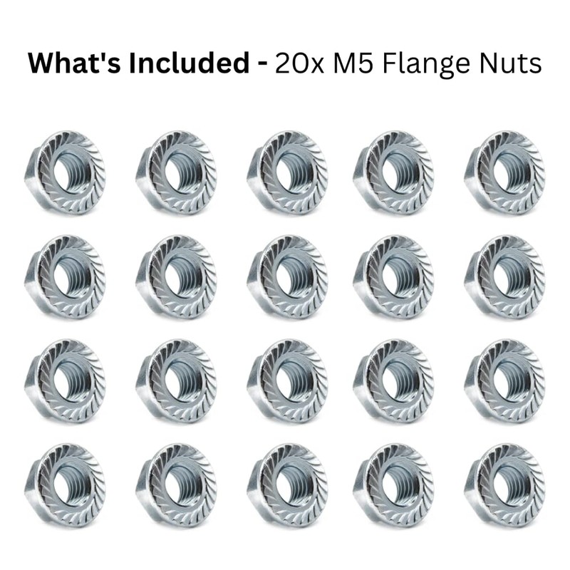 M5 Serrated Flange Hex Nuts - 5mm Steel (Pack of