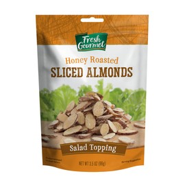 Fresh Gourmet Sliced Almonds, Honey Roasted Sliced Almonds, 3.5 oz