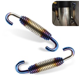 waswale 2 PCS Motorcycle Exhaust Muffler Spring, 40 mm-60 mm Extended Range Stainless Steel Exhaust Reinforced Spring Hook, Retrofit Parts, for Riding Motorcycles, Scooters, ATVs (Half Blue)