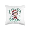 Santa's Little Baker Kawaii Baby Santa Baking Christmas Throw Pillow
