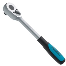 HAZET 8816P Reversible Ratchet, Ratchet Wrench, Drive: 0.37 inches (9.5 mm), Socket Wrench, Ratchet Handle, 30 Teeth, 2K Grip, 2 Components, Black/Blue, Chrome Vanadium Steel, Length: 7.83 inches (199