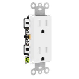 Greencycle Electric Outlets, 20Pack Duplex Receptacle 15Amp Outlet,125V, 5-15R,3 Wire, Tamper Resistant Wall Plug,Residential Commercial Grade,Ultra-Slim, Heavy Duty,Self-Grounding,UL/CUL, White