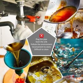 Natural Cooking Oil Solidifier Powder 340 g, 100% Vegetable Oil Hardener, Solidifies Up to 8.5 L Frying Oil, Oil Strengthening Powder for the Kitchen, Easy Disposal of Food Fat Residues, Oil