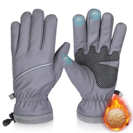 Rsebly Winter Gloves Waterproof Windproof for Mens Women, Thermal Warm Gloves for Cold Weather, Grip Snow Gloves for Touch Screen Skiing Cycling Running Driving Snowboarding Fishing Outdoor