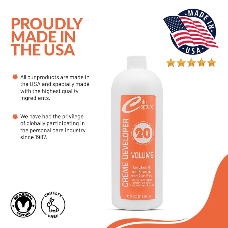 COLOR CAPTUR - 20 Vol Liquid Peroxide, Vibrant Color Developer