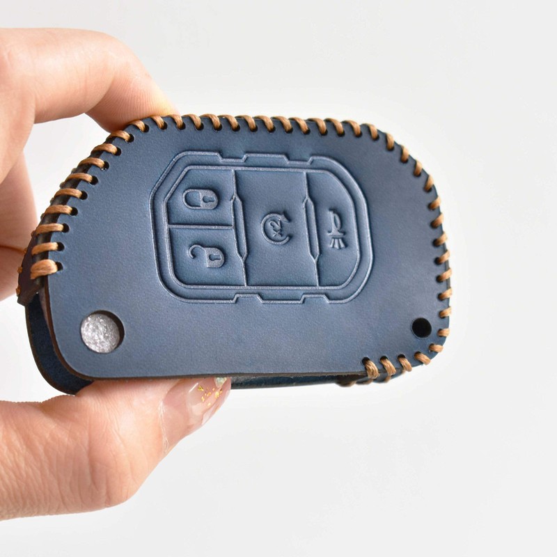 SANRILY 4-Button Flip Key Fob Case for Jeep Wrangler Gladiator