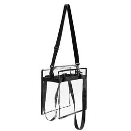 PVC Toiletry Bag Travel PVC Toiletry Bag Travel Organiser Bag Waterproof Transparent Toiletry Bag Transparent Shoulder Bag for Holidays Travel Bathroom, black, PVC transparent carry bag