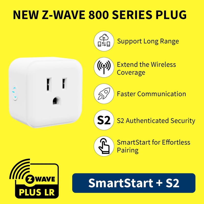 Minoston Z-Wave Plug Outlet 800 Series, Zwave Mini Smart Plug