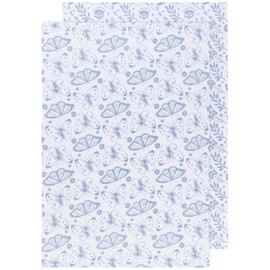 Now Designs Floursack Kitchen Towels Quick Dry Cotton Hand Towel Set of 2, Slate Blue Meadow Print, 20 x 30 in