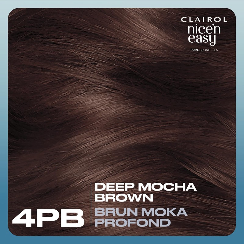 Clairol Nice'n Easy Pure Brunettes Permanent Hair Dye, 4PB Deep