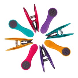 48 Clothes Pegs with Feathers Made of Rustproof Stainless Steel Soft Grip Soft Touch (Purple, Turquoise, Yellow, Pink, Grey)