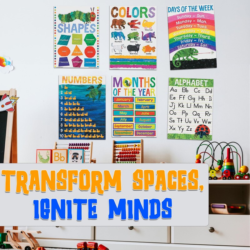 Fun Express Eric Carle Basic Skill Posters (set of 6)