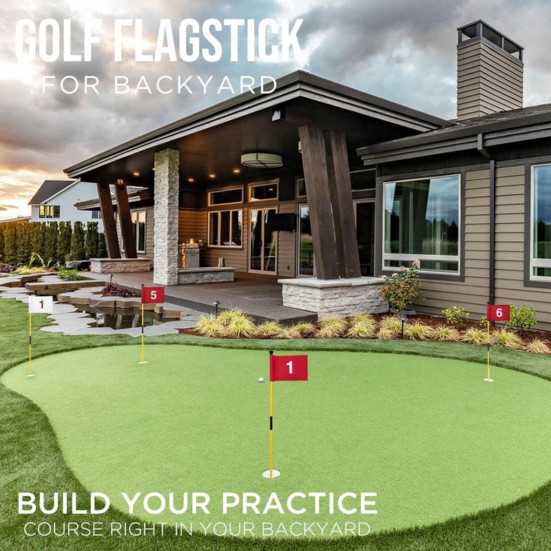 KINGTOP Mini Golf Flagstick for Backyard Practice Putting Green, 3ft