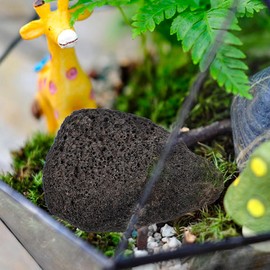 BESPORTBLE Aquarium Black Potted Plants Volcanic Rocks Natural Lava Pebbles Stone Planter Natural Stones