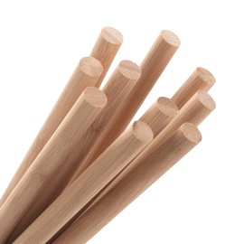 Wooden Dowel Rods Wood Dowels for Crafting, 10PCS 1/2 x 15 Natural Round Bamboo Craft Sticks Macrame Dowel, Unfinished Hardwood Sticks for Crafts, Wedding Ribbon Wands, Arts and DIYers