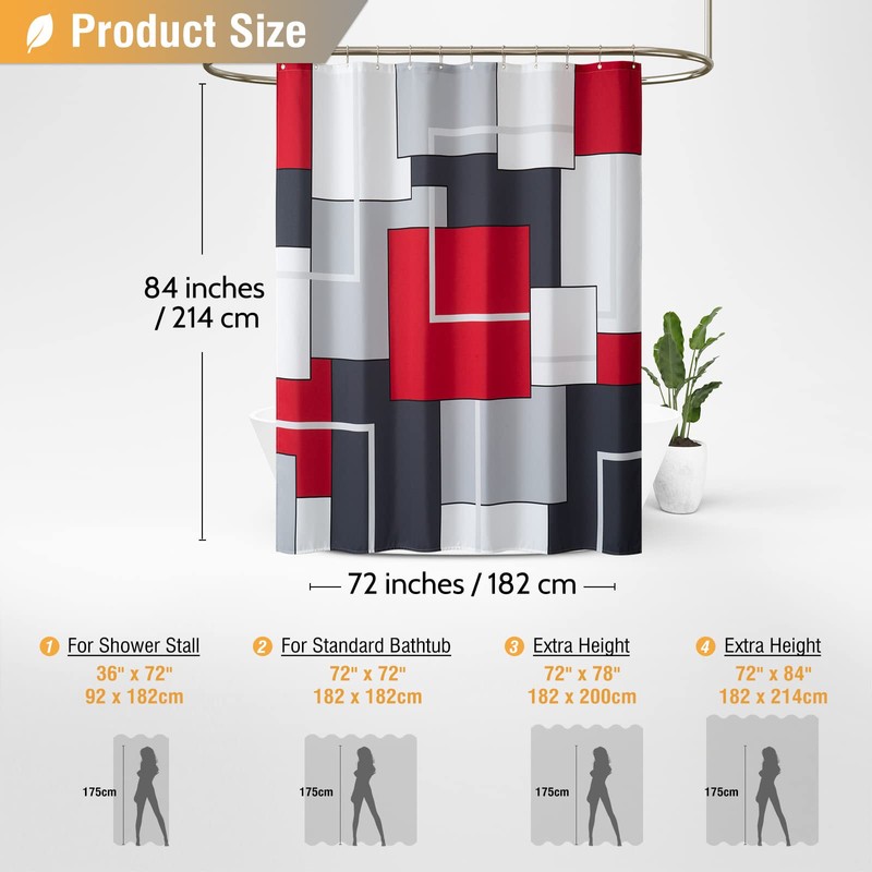 BTTN BTTN Extra Long Shower Curtain - 72 x 84