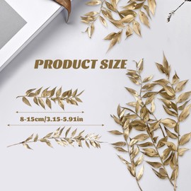 Dried Flowers, Dried Ruscus, Dry Dried Flowers Crafts for Diy Arts Resin Scrapbooking Jewelry Making Floral Decorations Cupcake Decorating (Gold)