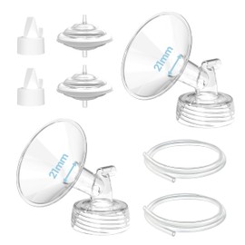 Replacement Pump Parts for Spectra S1/S2/9 Plus/Synergy Gold, CubCare 21mm Set Replacements Include Spectra Flange/Duckbill Valve/Backflow Protector/Tubing/Nipple Measure Ruler