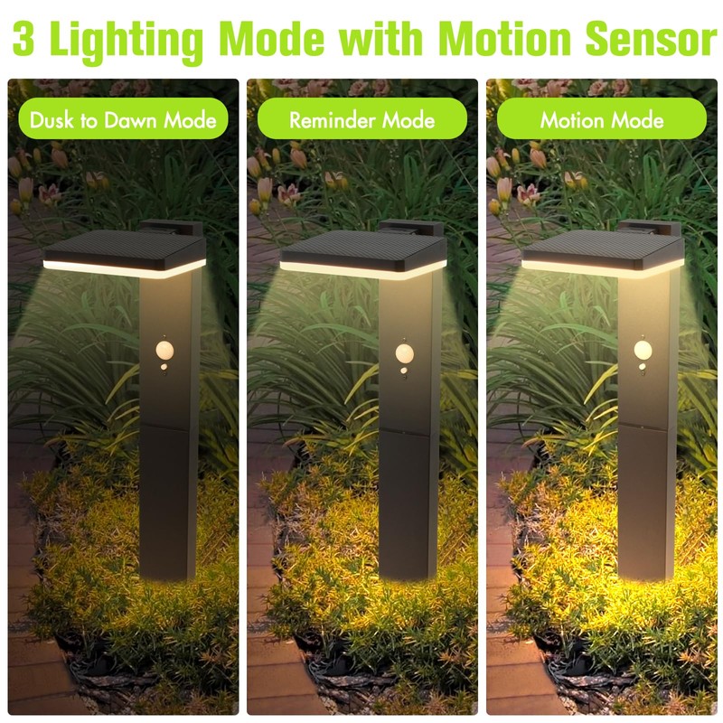 BRIMMEL Solar motion Pathway Lights Outdoor, 2 Pack Solar Powered