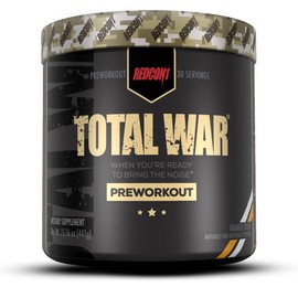 Redcon1 Total War - Pre Workout, 30 porciones, aumentar la energía, aumentar la resistencia y enfoque, Beta-Alanine, cafeína, naranja(Orange Crush),  
