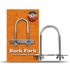 Rotisserie Fork U-Bolt 304 Stainless Steel 2pcs for Rotisserie Grill, 5.5 Inches Long Meat Trussing Accessories, 2.7 Inch Wide Spit Rod Capacity Rotisserie Parts for Whole BBQ Pig, Hog