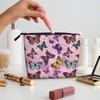 MOLAIGIN Pink Butterfly Butterflies Cosmetic Bag For Women, Travel Makeup