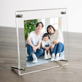 Yuyo Acrylic Mini Colored Paper Frame, Sunshoan, 4.8 x 5.4 inches (122 x 137 mm), G-3008 (Set of 2), 2 Sheets Together, 0.1 inch (3 mm) Plates, Protective Film Included, Screw Lock, Washer, Desktop