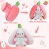 MIAODAM Bunny Stuffed Animal Reversible Cuddle Bunny Stuffed,Christmas Strawberry Bunny