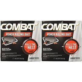 Combat Roach Killing Bait, Large Roach Bait Station, 8 Count (2 Pack)