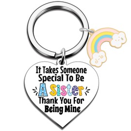 Sister Gifts Keychain for Women Teens Girls Sisters Females from Brother Little Sister Cute Funny Keychain for Sister Christmas Birthday Thanksgiving Day Gifts Stocking Suffers for Adult Sister