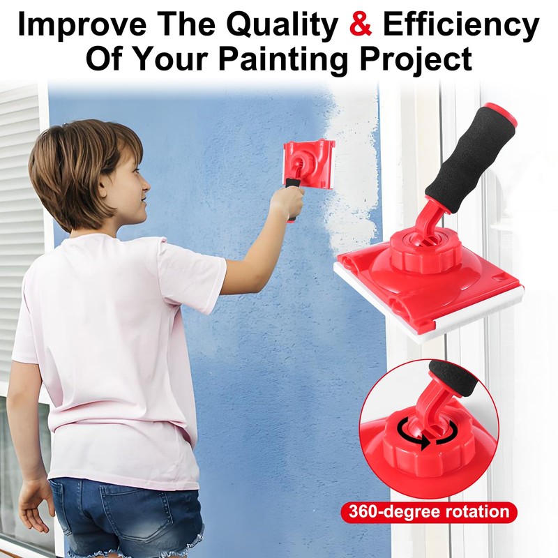 6-Section Paint Edger Tool with Threaded Extension Rod | Adjustable