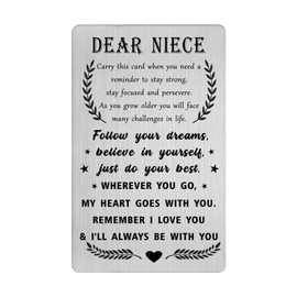 Tangvo Niece Gifts from Auntie Uncle - Best Niece Wallet Card from Aunt Uncle - Niece Birthday Card, I Love My Niece Graduation Gifts