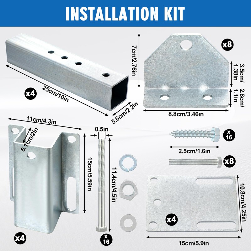 MorningRo 4 Pack Boat Trailer Bunk Brackets Kits Hot Dip